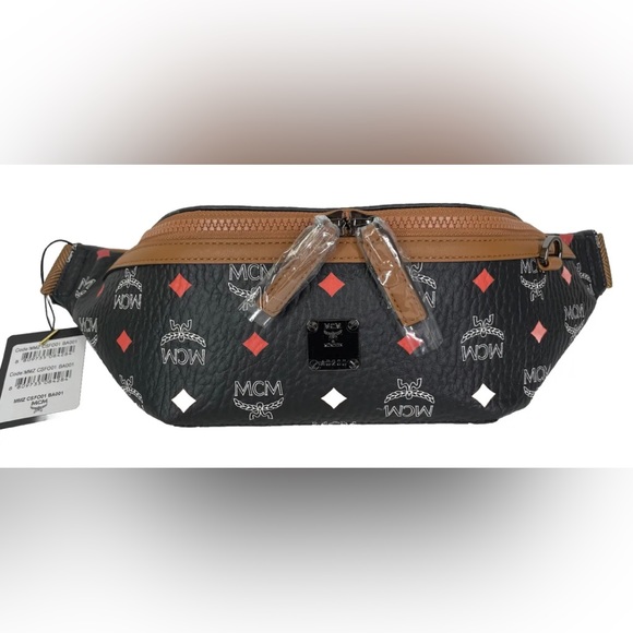 MCM Bags New Mcm Black Skyopic Visetos Belt Bum Bag Fanny Pack
